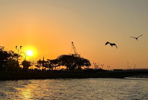 Cruising the Anping Canal  during the golden hour